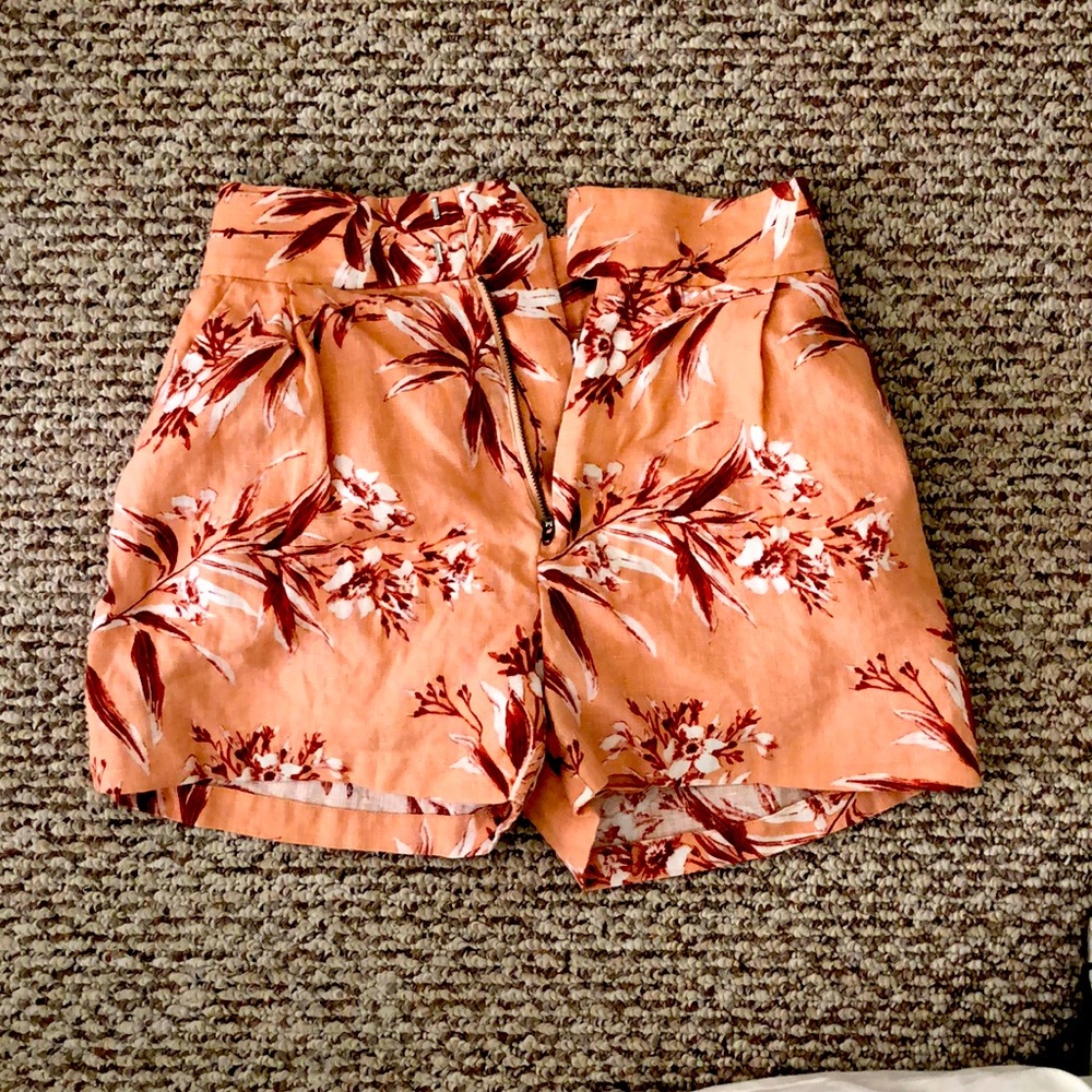 Joie Linen Floral Shorts Size 0